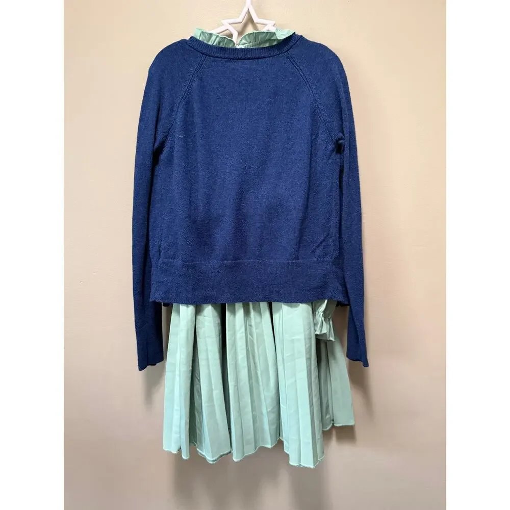 Girls 2-Piece Dress + Cat & Jack Cardigan Set Navy Cardigan Green Dress Size 9